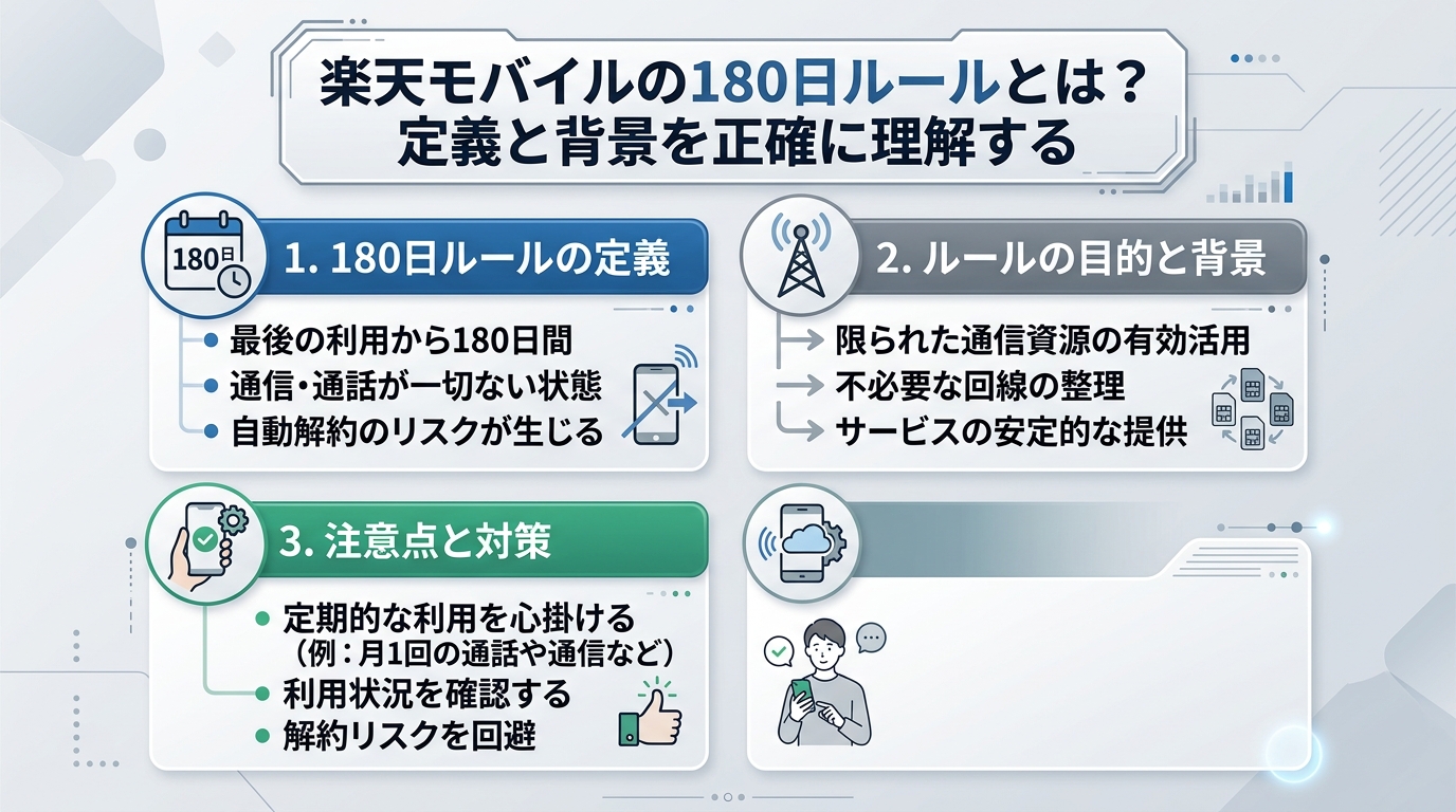 楽天モバイルの180日ルールとは?定義と背景を正確に理解する