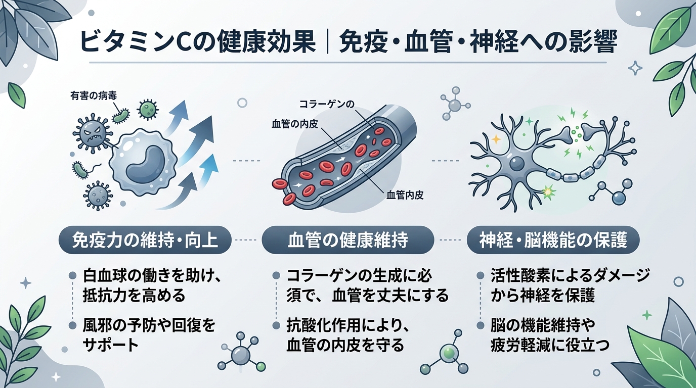 ビタミンCの健康効果|免疫・血管・神経への影響