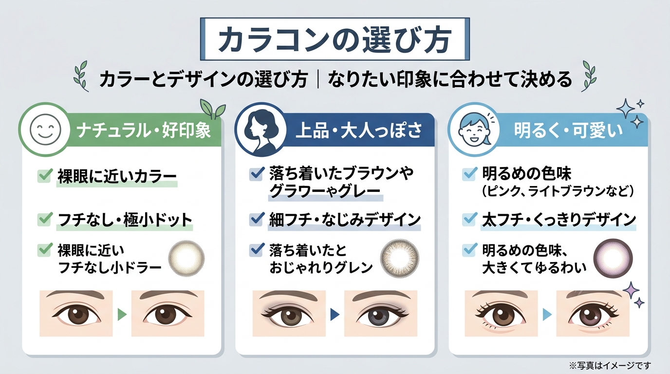 カラーとデザインの選び方|なりたい印象に合わせて決める