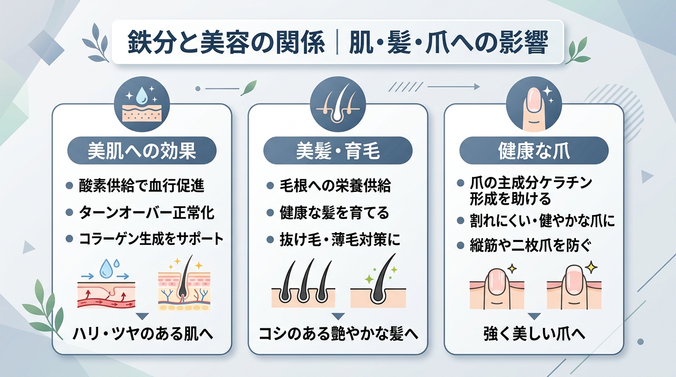 鉄分と美容の関係|肌・髪・爪への影響