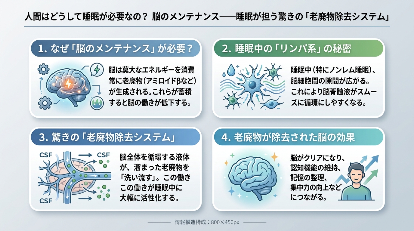 脳のメンテナンス——睡眠が担う驚きの「老廃物除去システム」