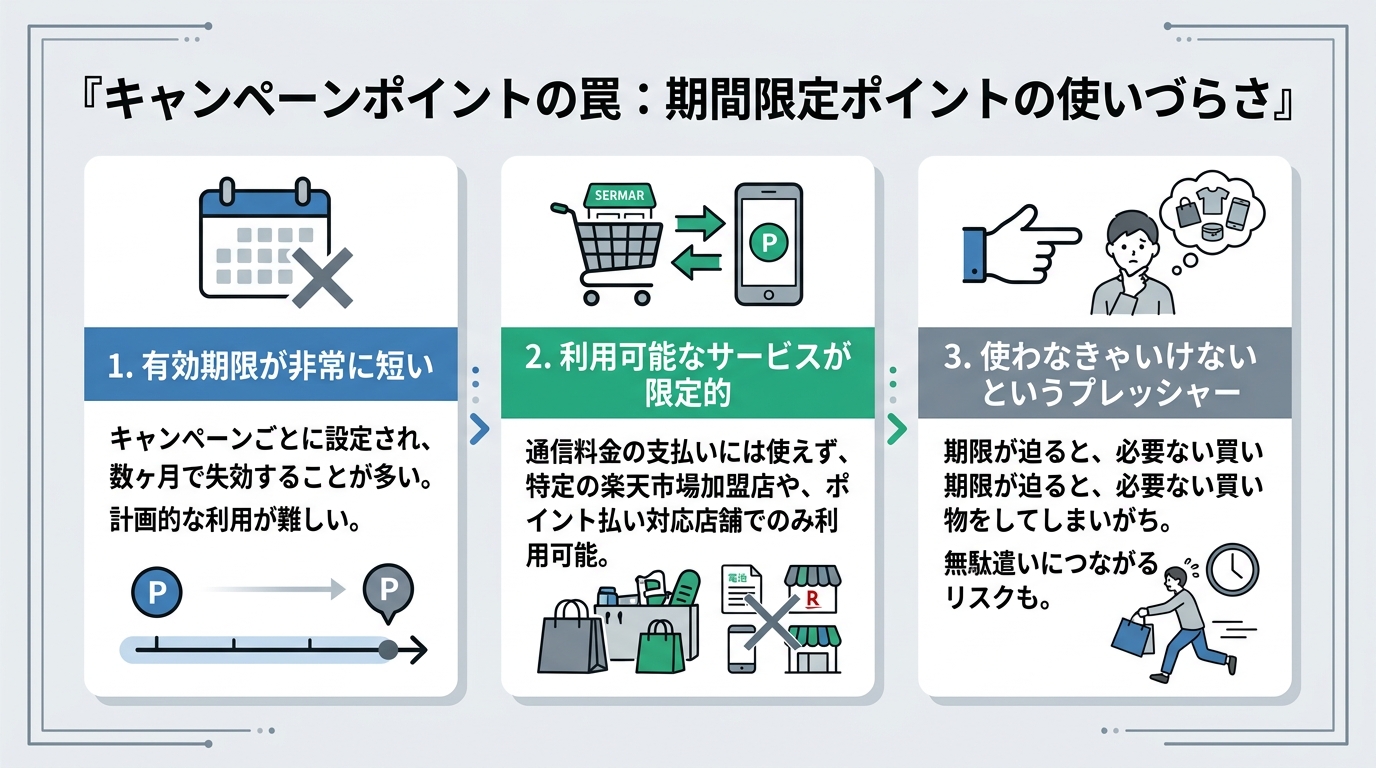 キャンペーンポイントの罠:期間限定ポイントの使いづらさ