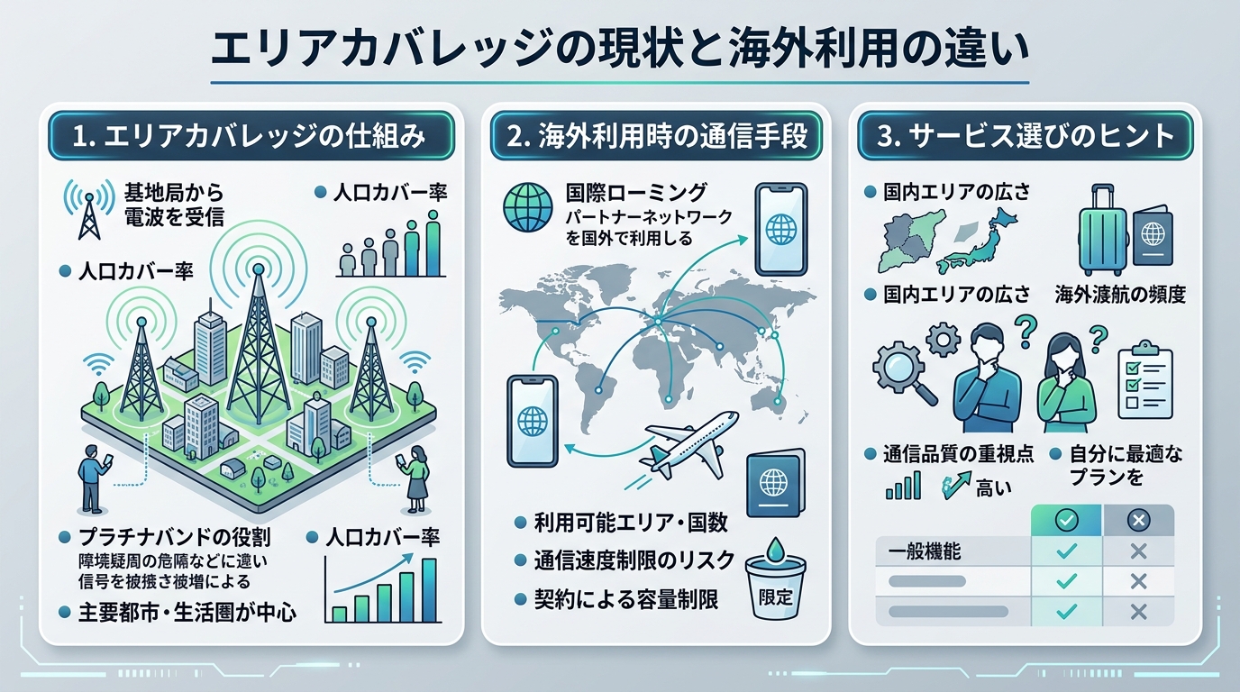 エリアカバレッジの現状と海外利用の違い
