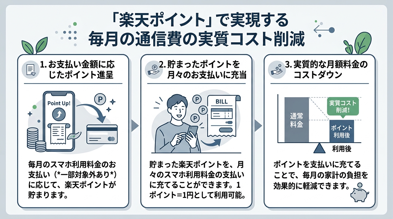楽天ポイント還元による実質的なコスト削減