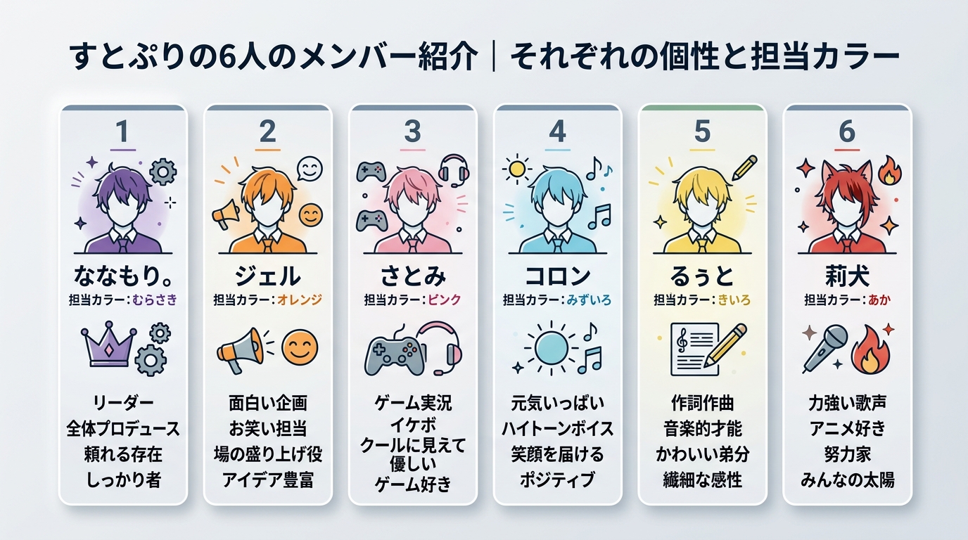 すとぷりの6人のメンバー紹介|それぞれの個性と担当カラー