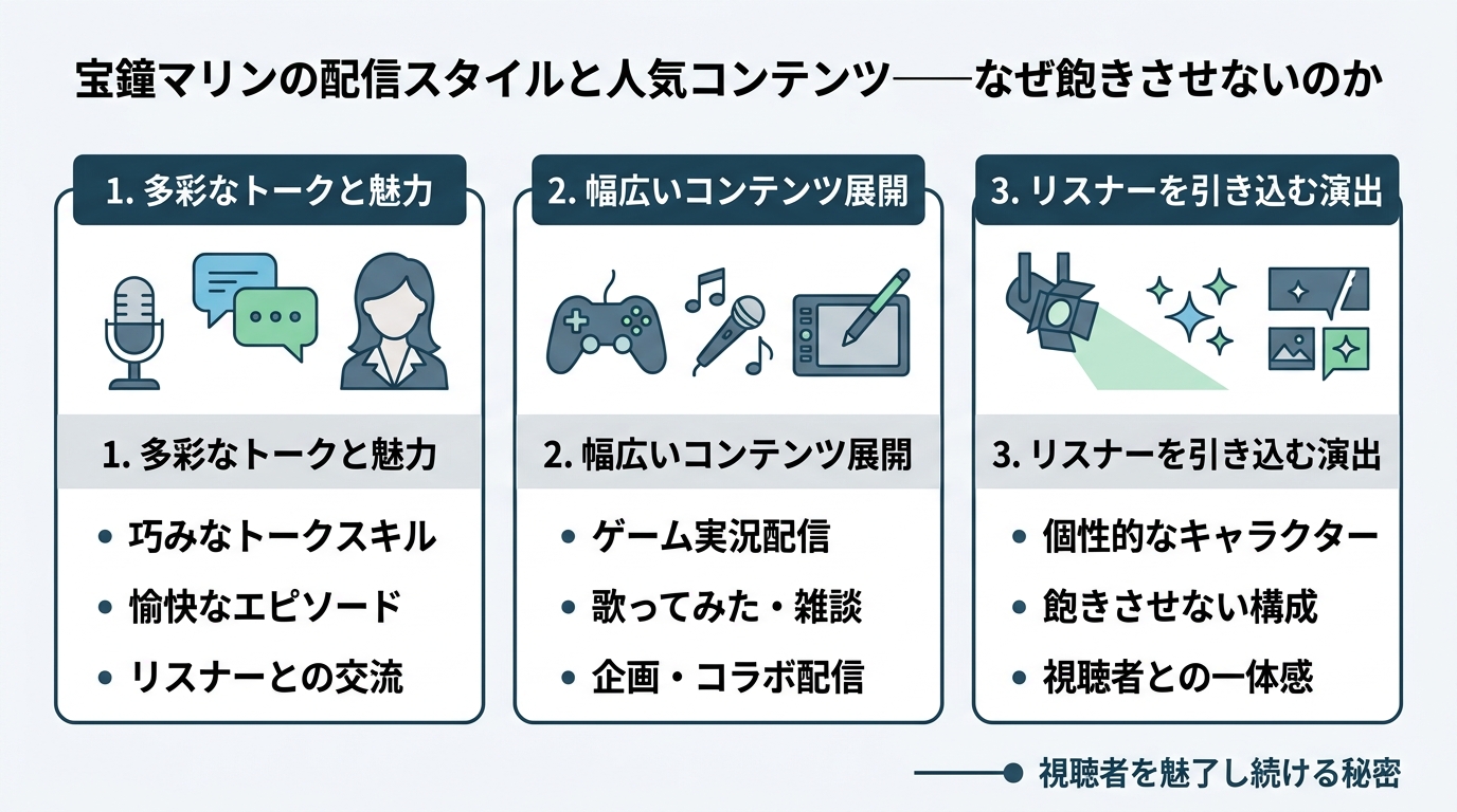 宝鐘マリンの配信スタイルと人気コンテンツ——なぜ飽きさせないのか