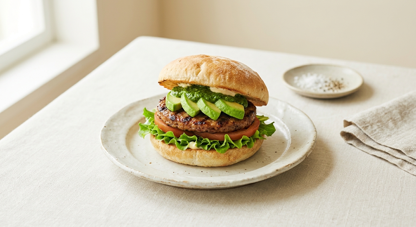 モスバーガー新作!米粉入りバンズのアボカドバジルバーガー登場【プラントベース】